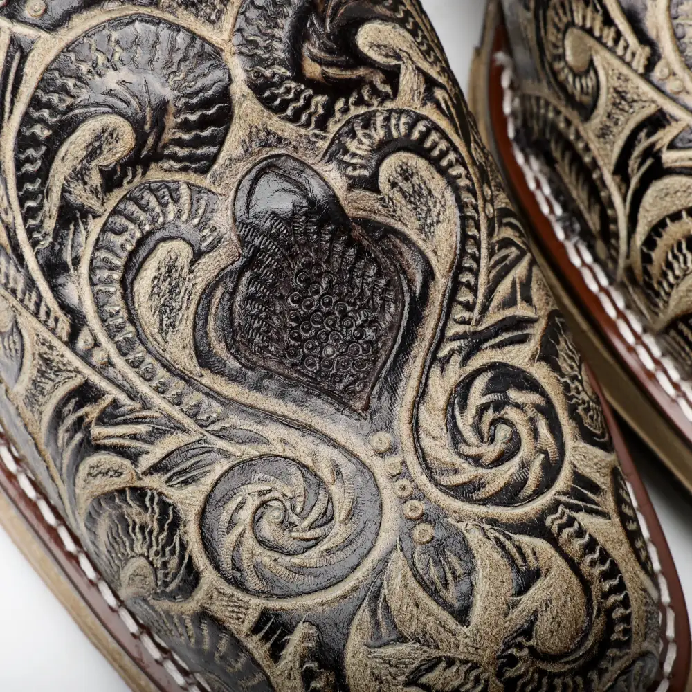 TBR Desert Hand-Tooled Leather Boots With 3D Lightweight Sole - Composite Toe