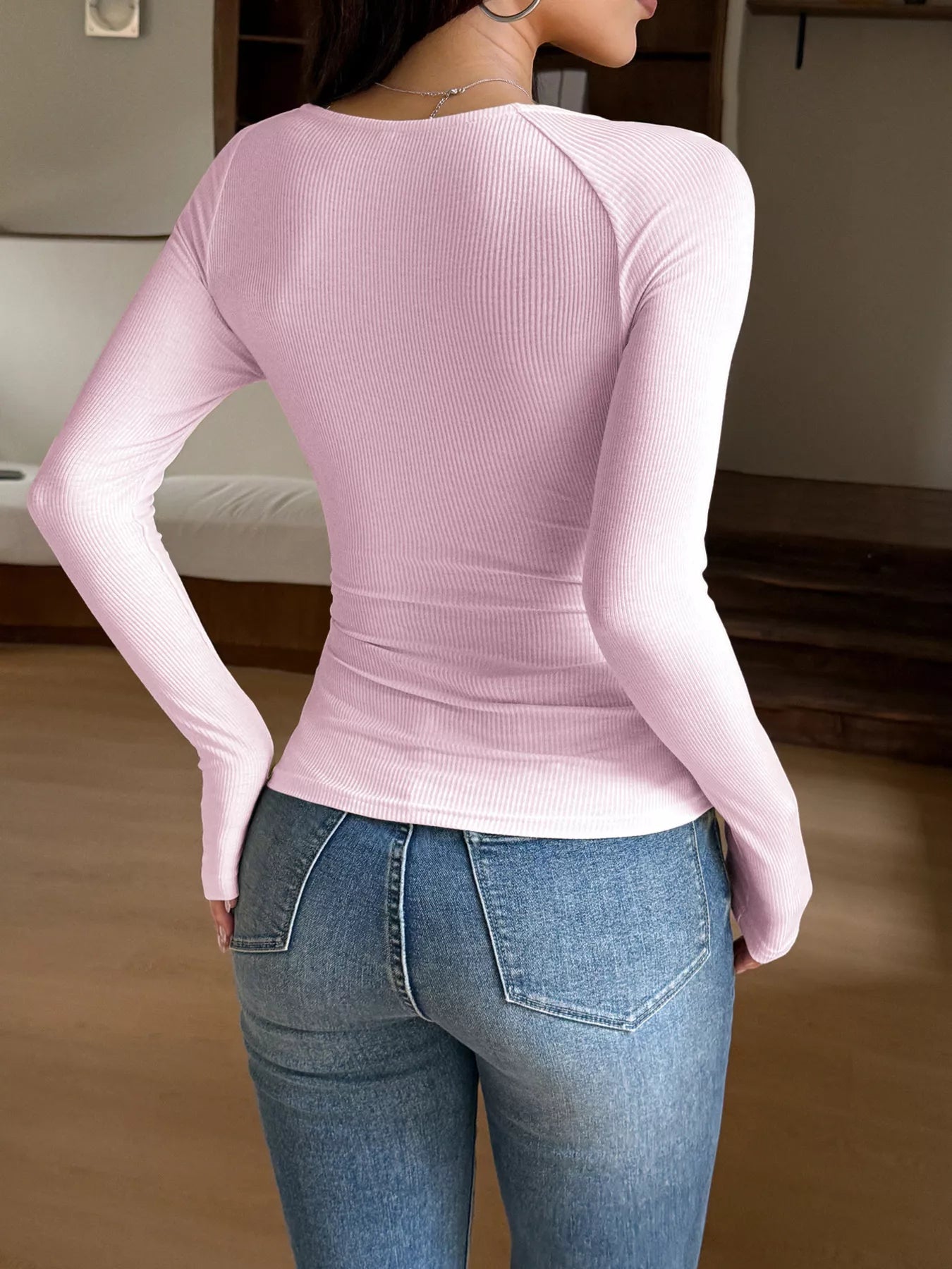 Lace Trim Long Sleeve T-Shirt