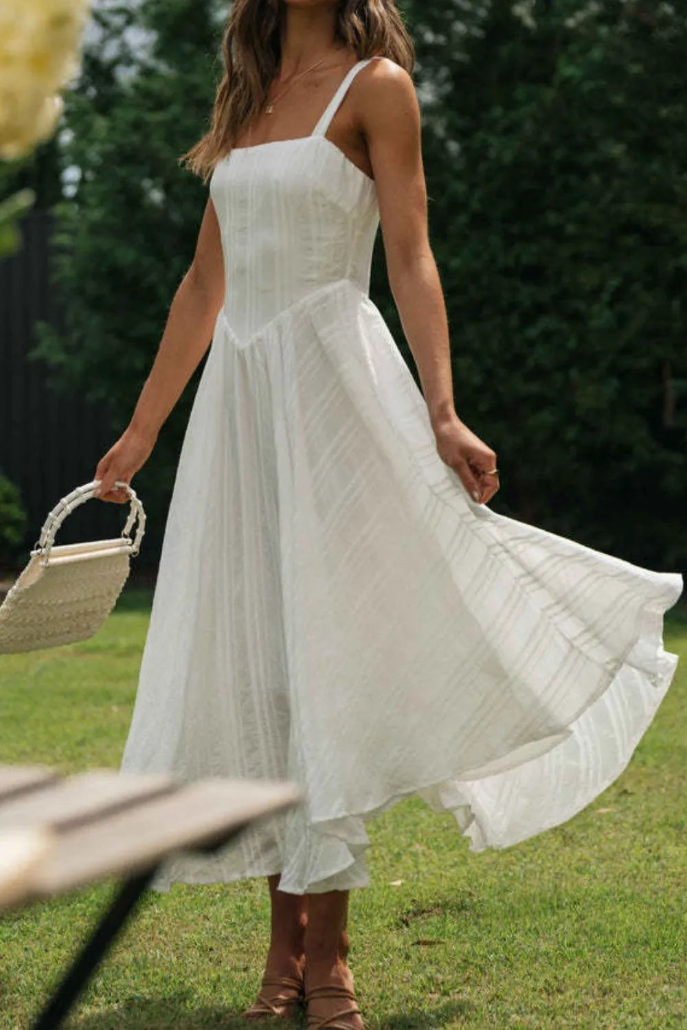 Square Neck Midi Cami Dress