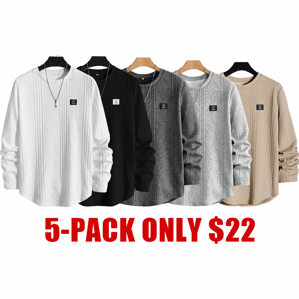 Men’s Knit Pullover – Regular Fit Crewneck Long Sleeve Top