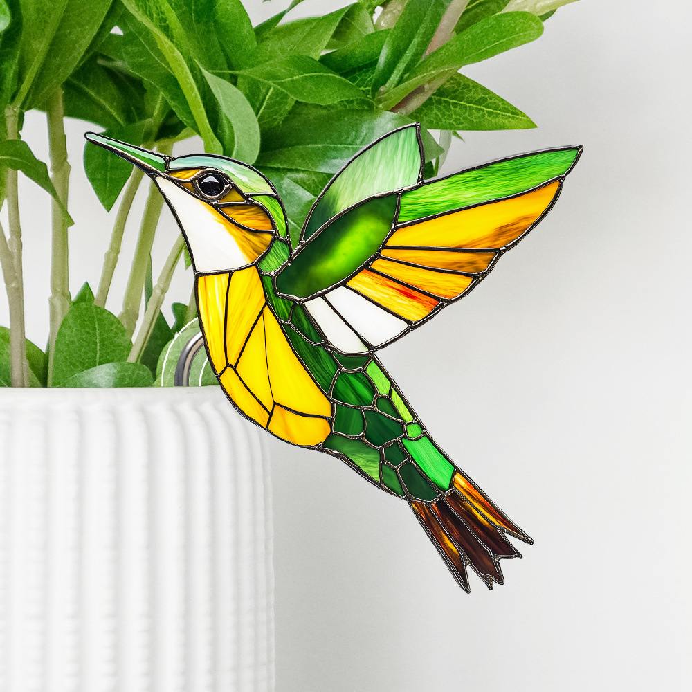 Stained Glass Kingfisher Suncatcher Decoration