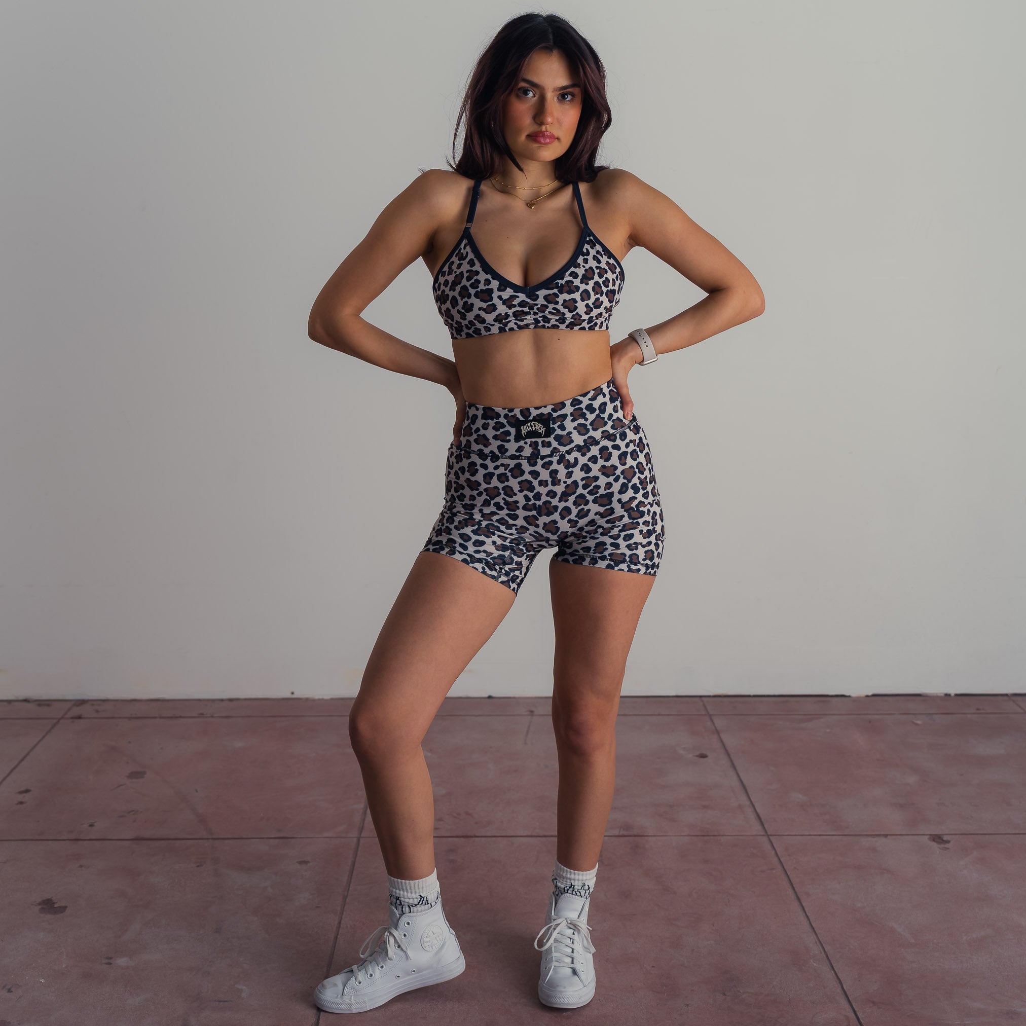 SCRUNCH BIKER SHORTS - LEOPARD