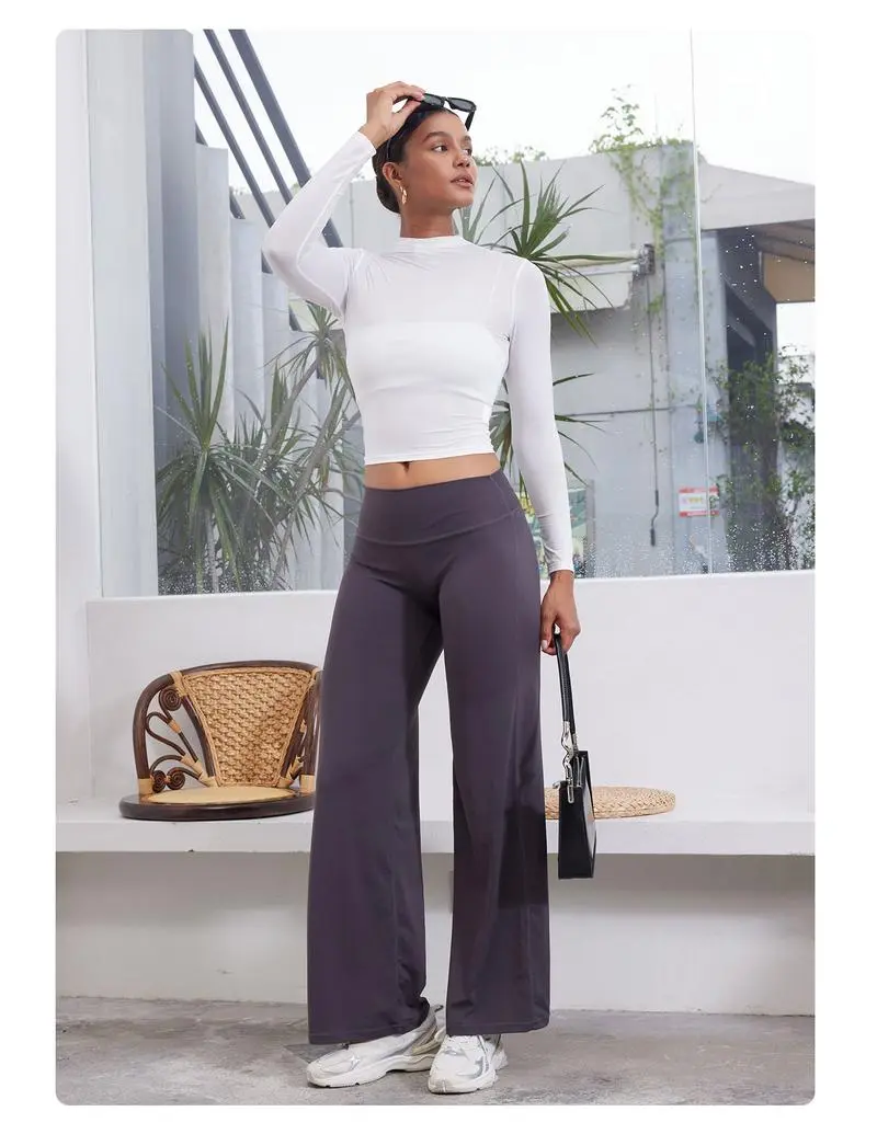 No Front Seam High Waist Straight Leg Gym Yoga Pants