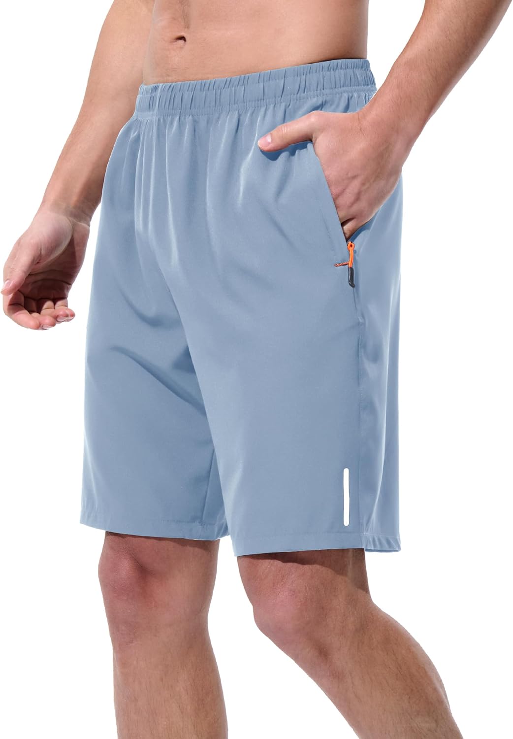 Mens Athletic Shorts Running Shorts Quick Dry Workout Shorts Lightweight Gym Basketball Shorts Zipper Pockets