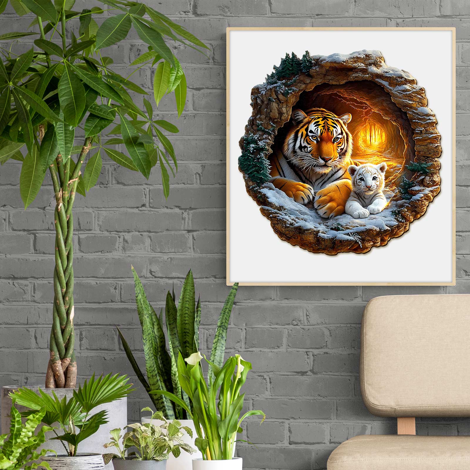 Tiger Family-2 Wooden Jigsaw Puzzle