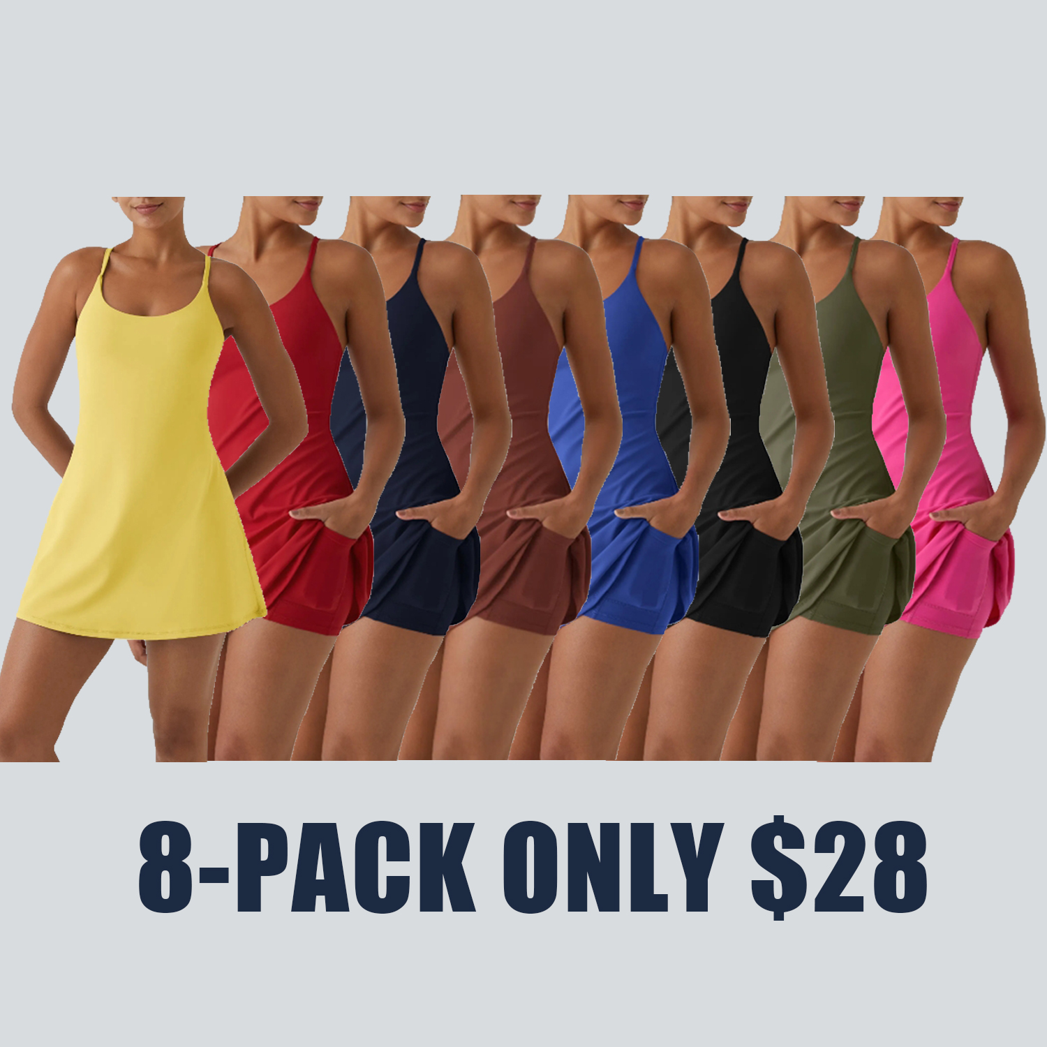 Plush Backless 2-in-1 Flare Active Dress -Plus Size Workout Edition