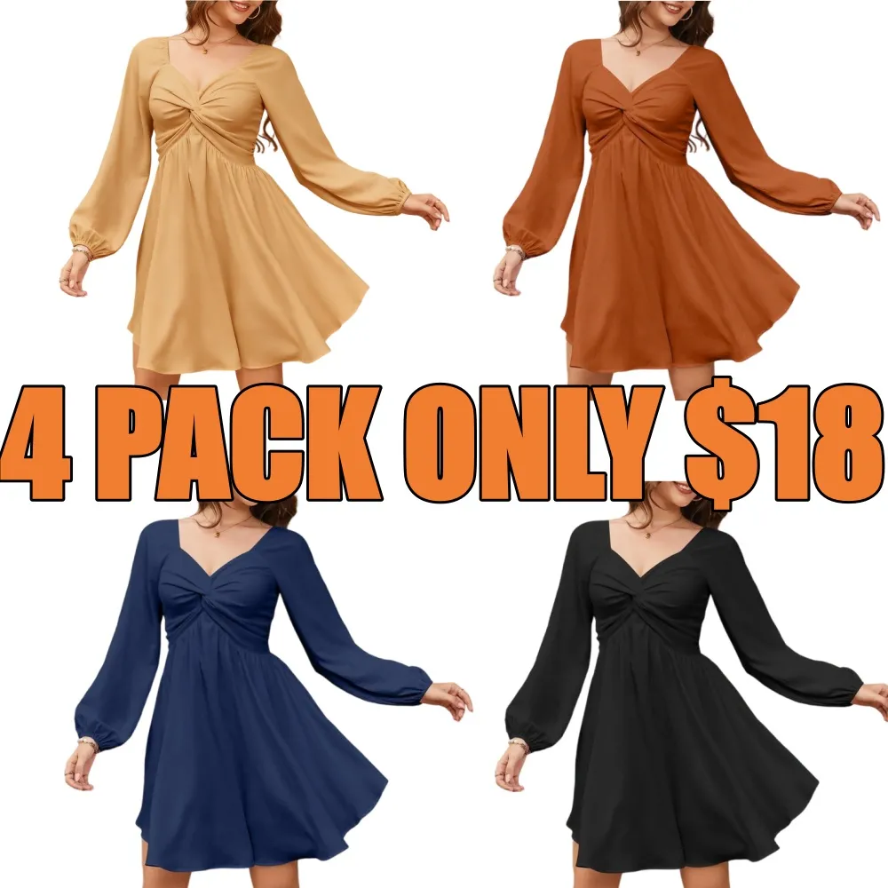 Women Sweetheart Knot Chiffon Mini Flowy Dress