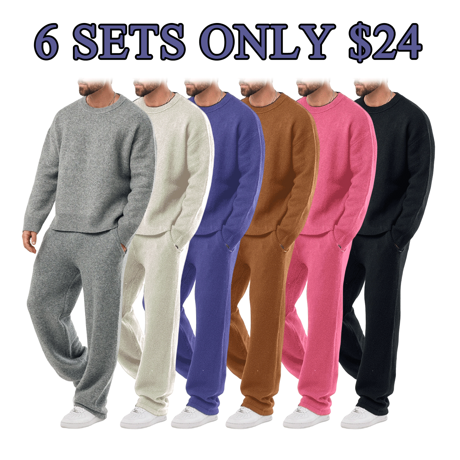 🔥Last Day Promotion!🔥Men’s Classic Knit Sweater Set – Everyday Comfort Outfit