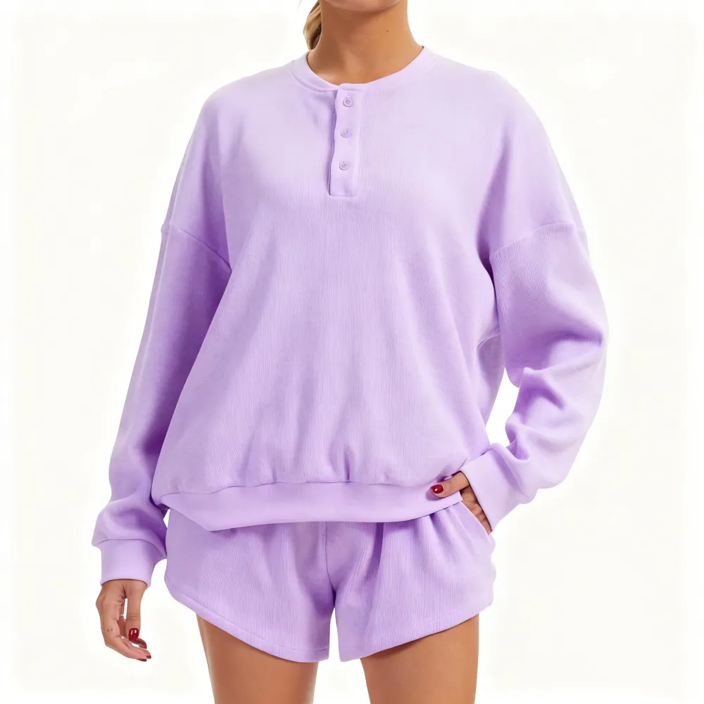 Women's Oversized Waffle Knit Lounge Set