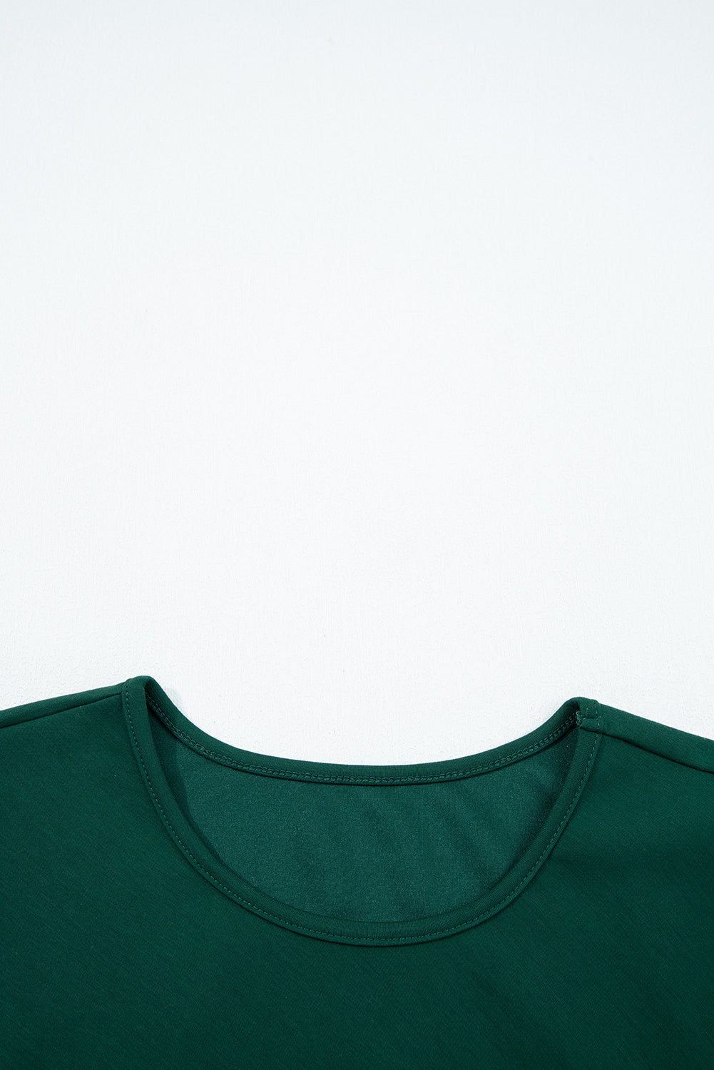 Blackish Green Solid Color Ruched Detail Long Sleeve Midi Dress