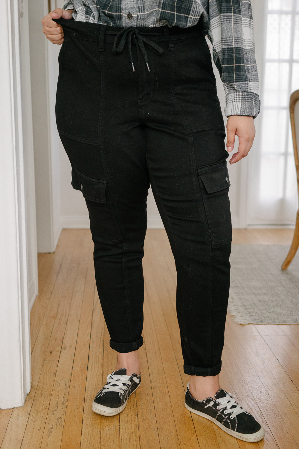 Celeste High Rise Cuffed Cargo Joggers - PLUS