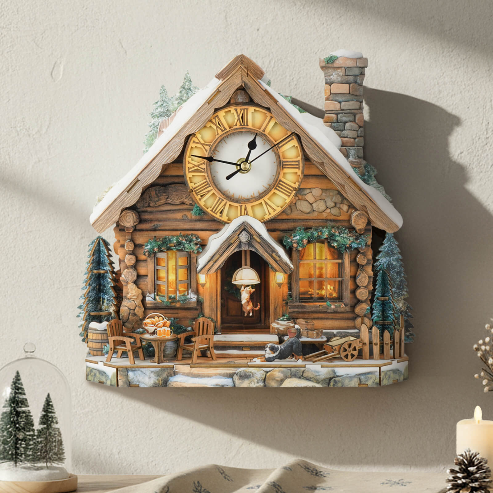 Swiss Chalet â€“ DIY Wooden Clock, 3D Puzzle Craft Kit