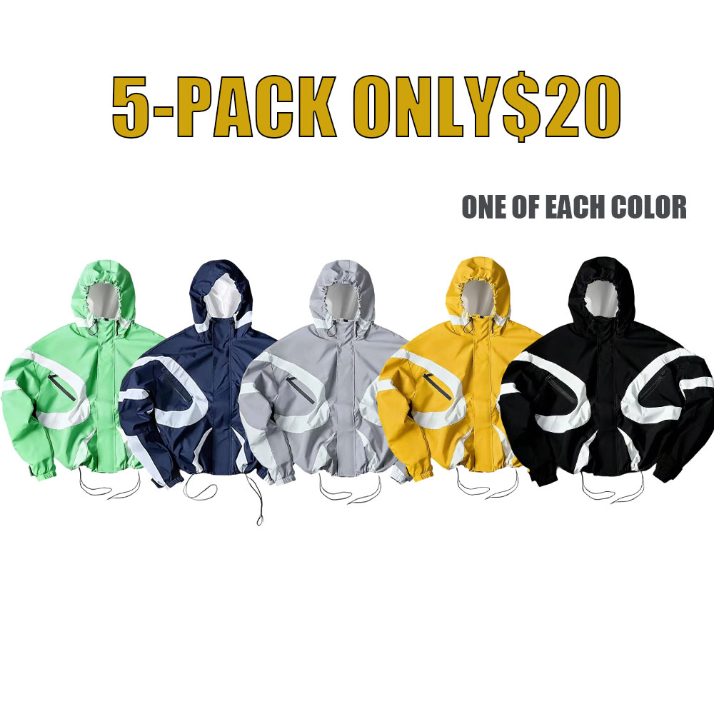 💨Futuristic Techwear Jacket | Grey & White Aesthetic Windbreaker SpringStatements