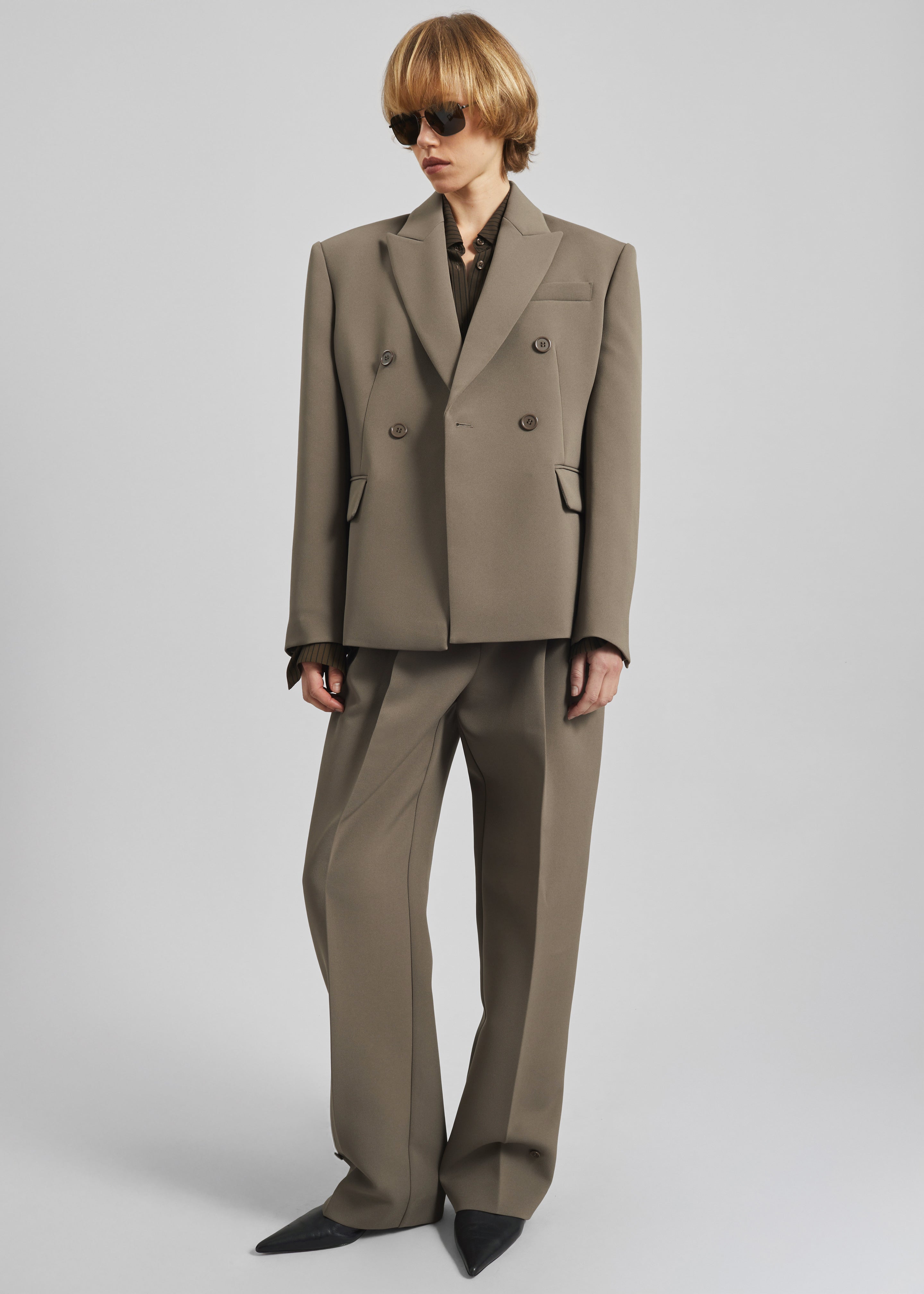 Doyer Cinched Blazer - Moss Green