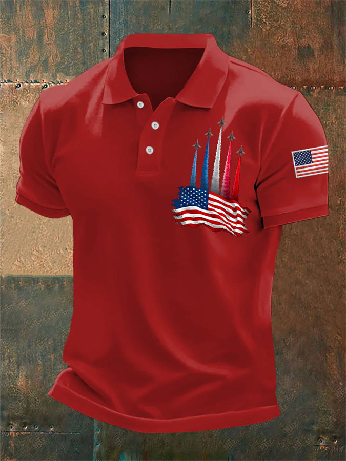 Men'S Retro Patriotic Independence Day 250Th Anniversary Polo Shirt