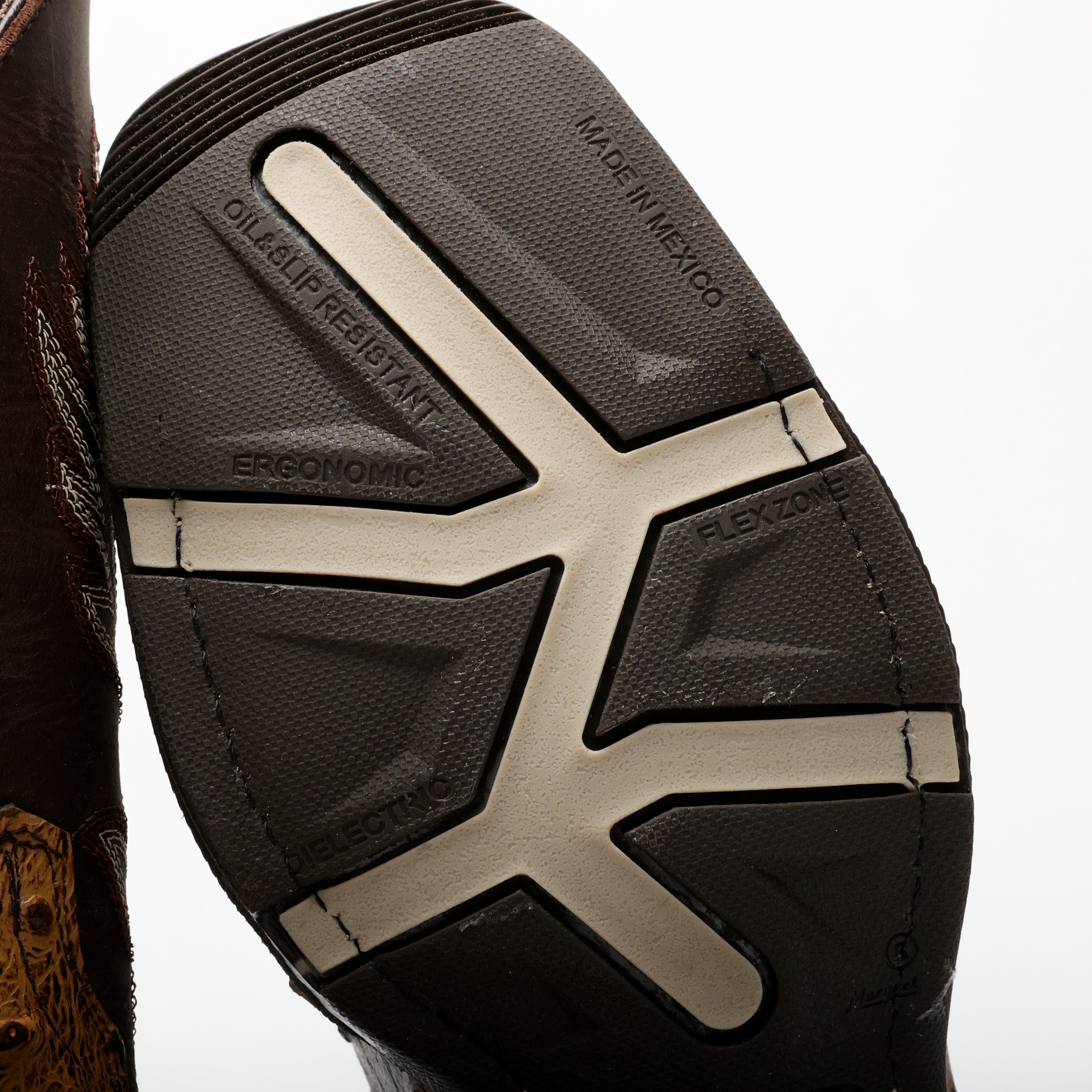 Light Honey Ostrich Leather Boots With 3D Lightweight Sole - Composite Toe