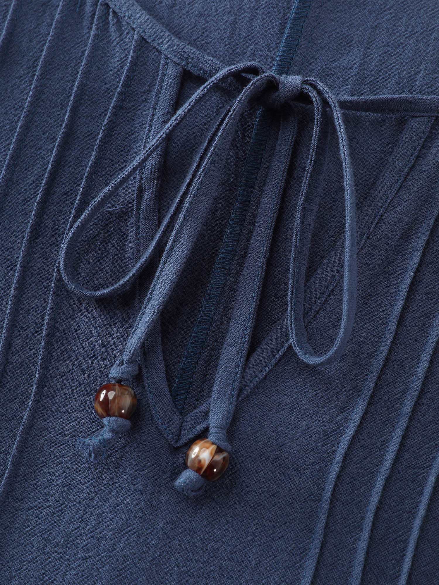 Pure Cotton Toothpick Pleat Mini Dress