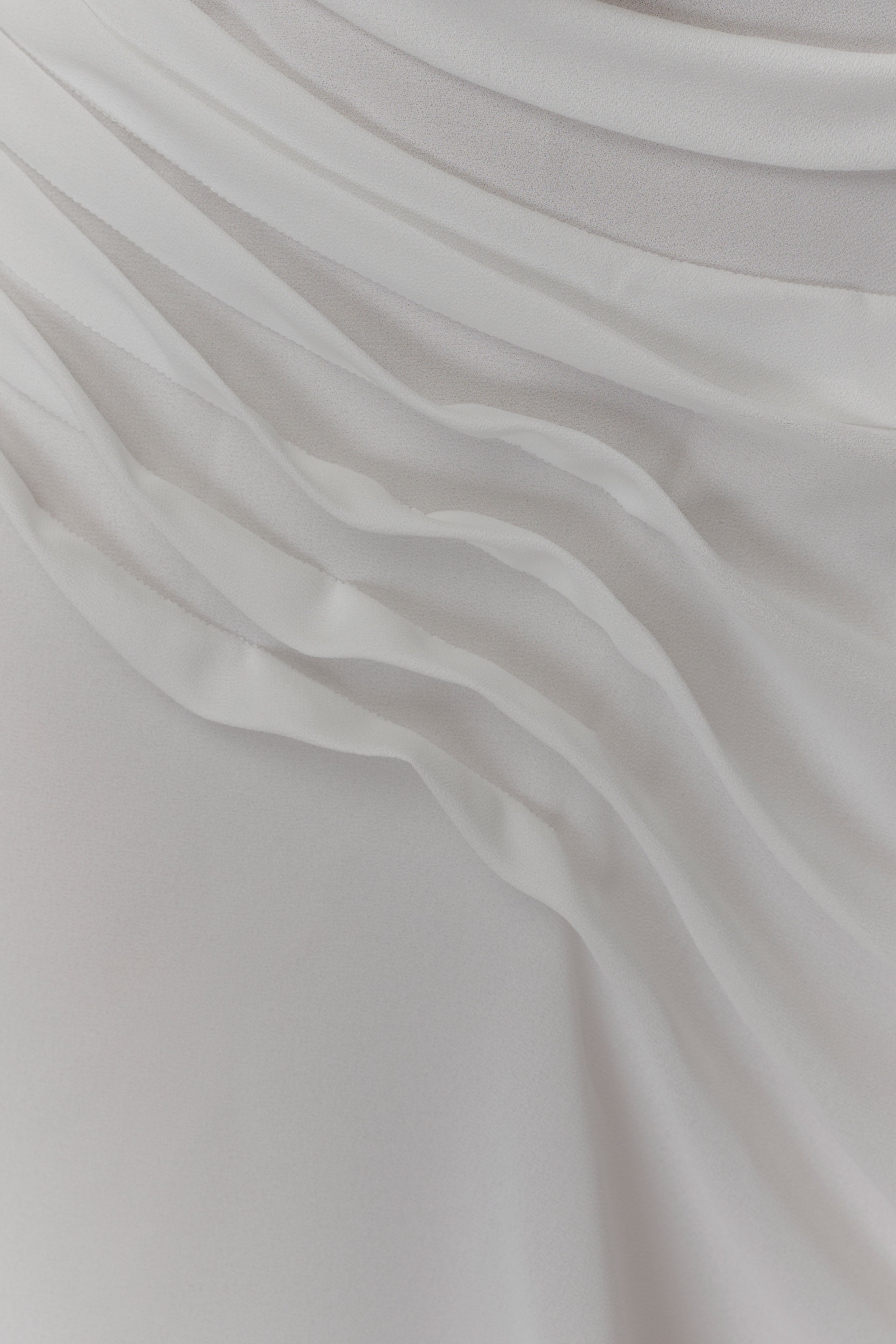 White Chiffon Mini Dress