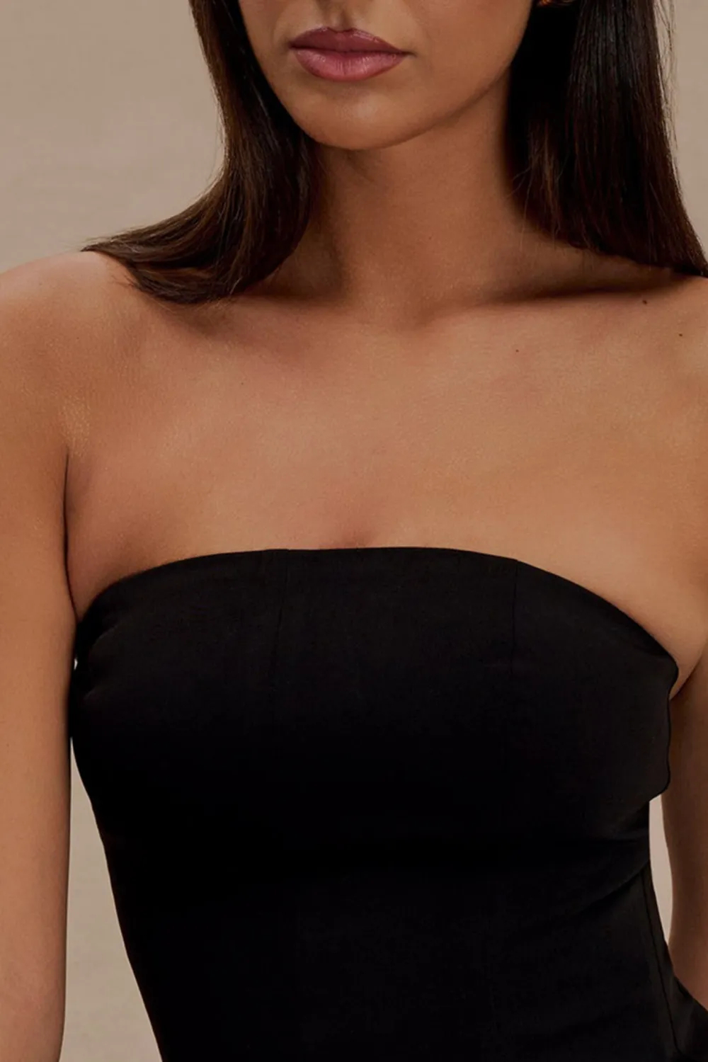 Strapless Suiting Mini Dress