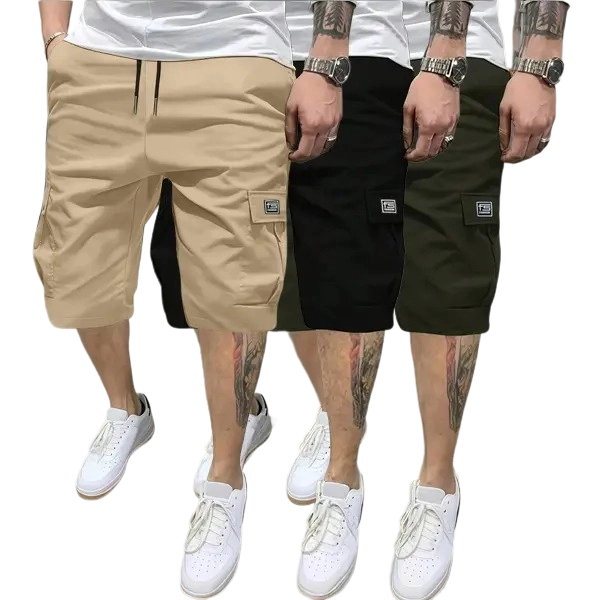 Men’s Summer Lightweight Cargo Shorts with Multiple Pockets, Back Faux Pocket Design, Loose Fit, Durable and Wrinkle-Resistant
