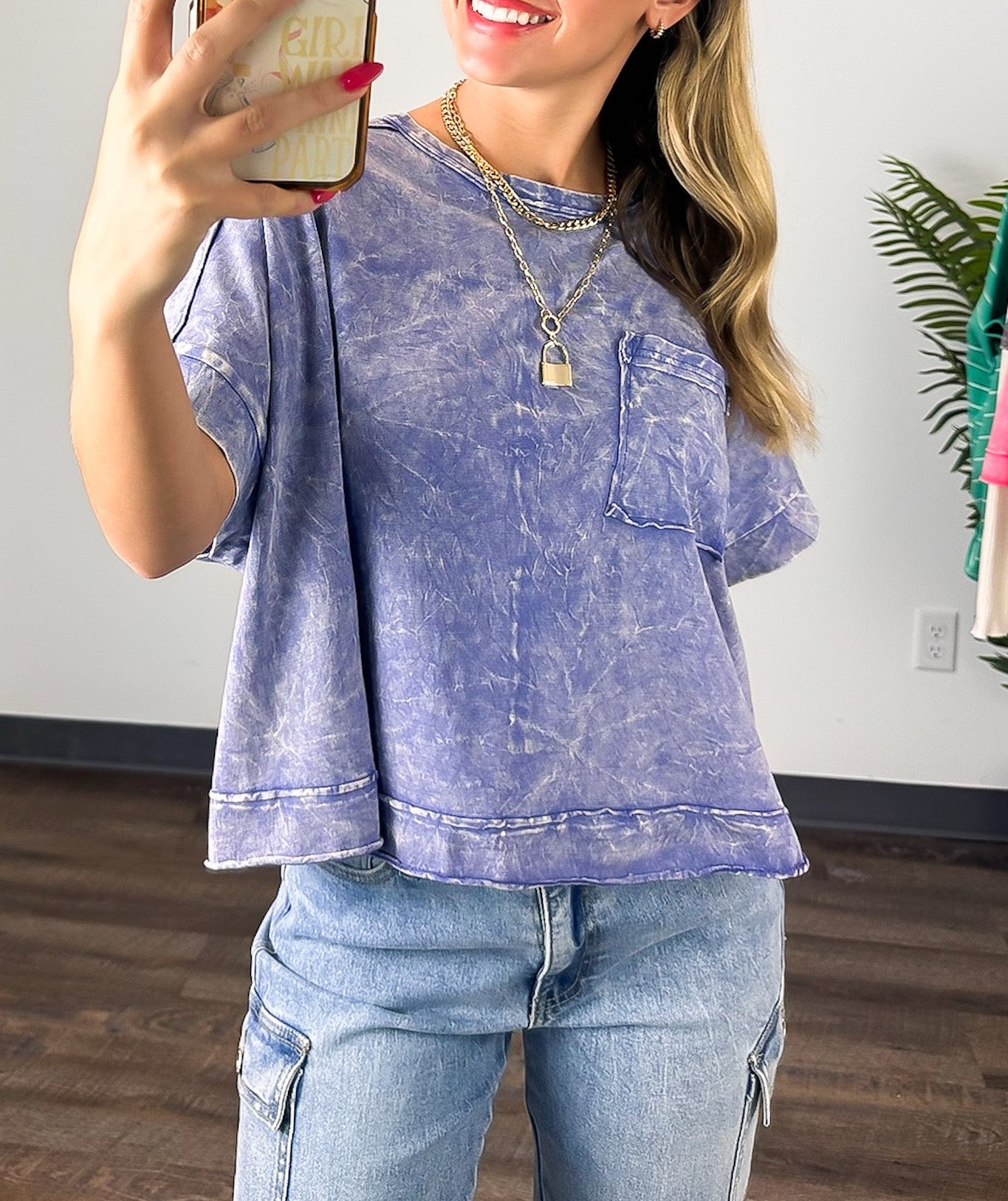 Vivid Aura Mineral Wash Oversized Tee