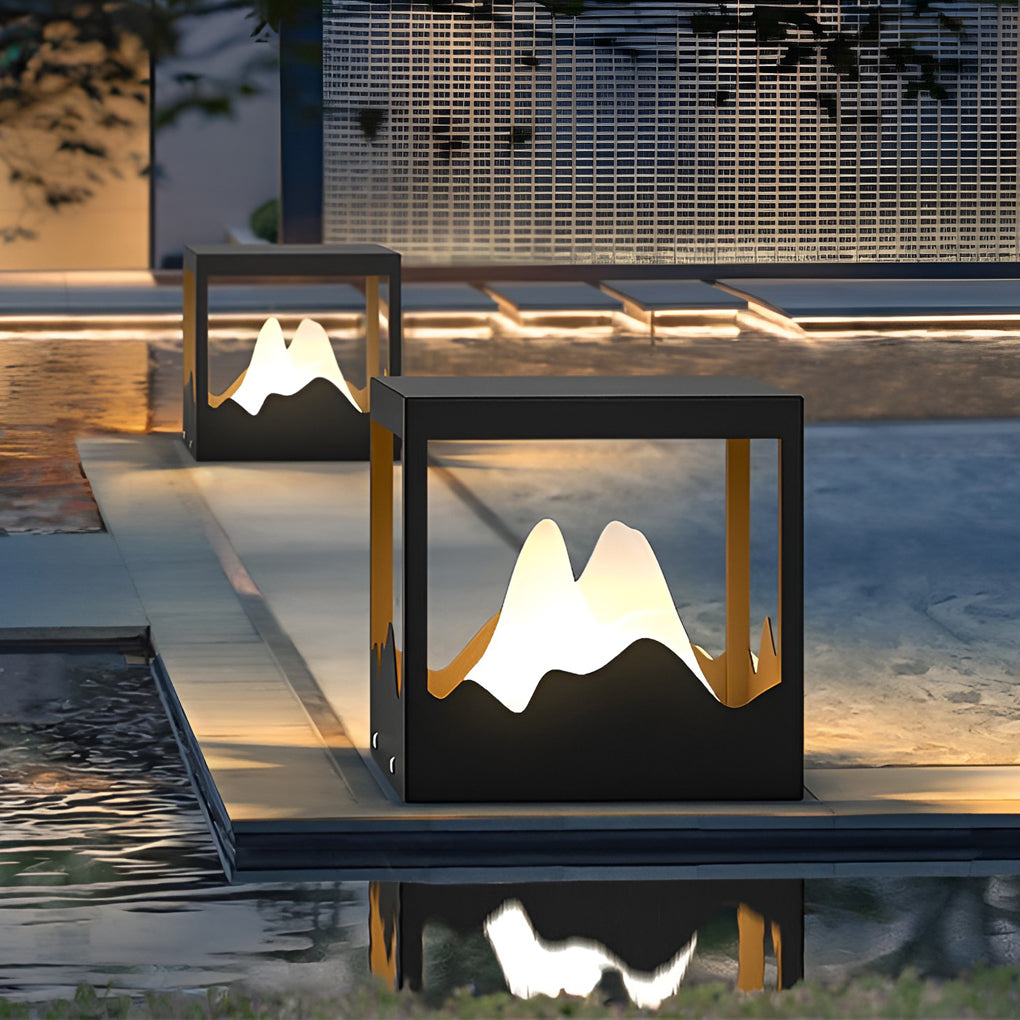 Outdoor Solar Waterproof Mountain Landscape Decorative Lighting Column Light