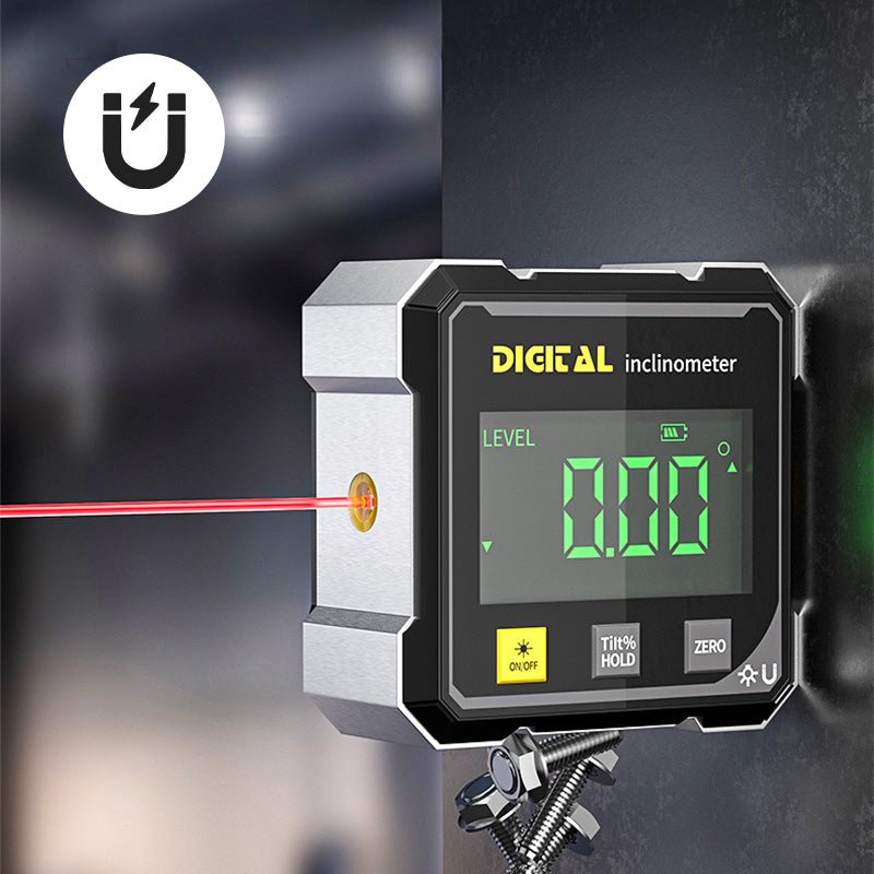 4-Side Magnetic Digital Angle Finder with Laser