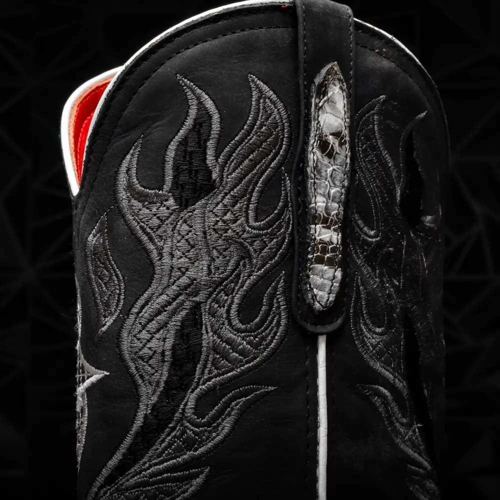 Natural Python Leather Boots - Square Toe