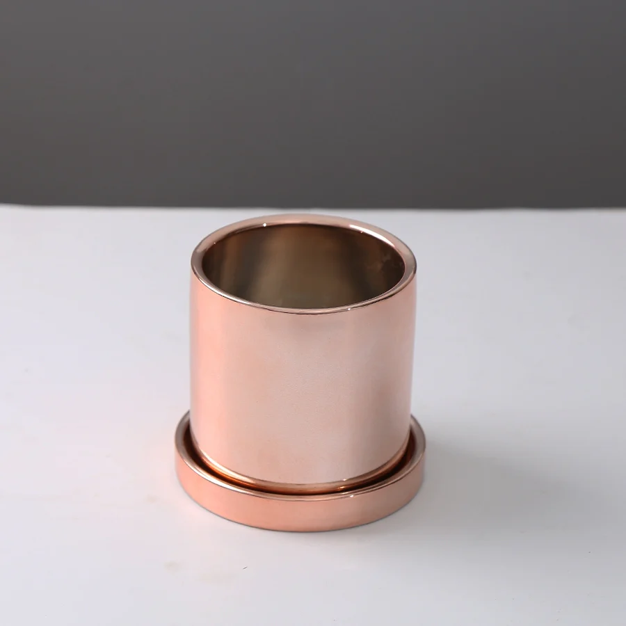 Metal Plated Ceramic flower pot