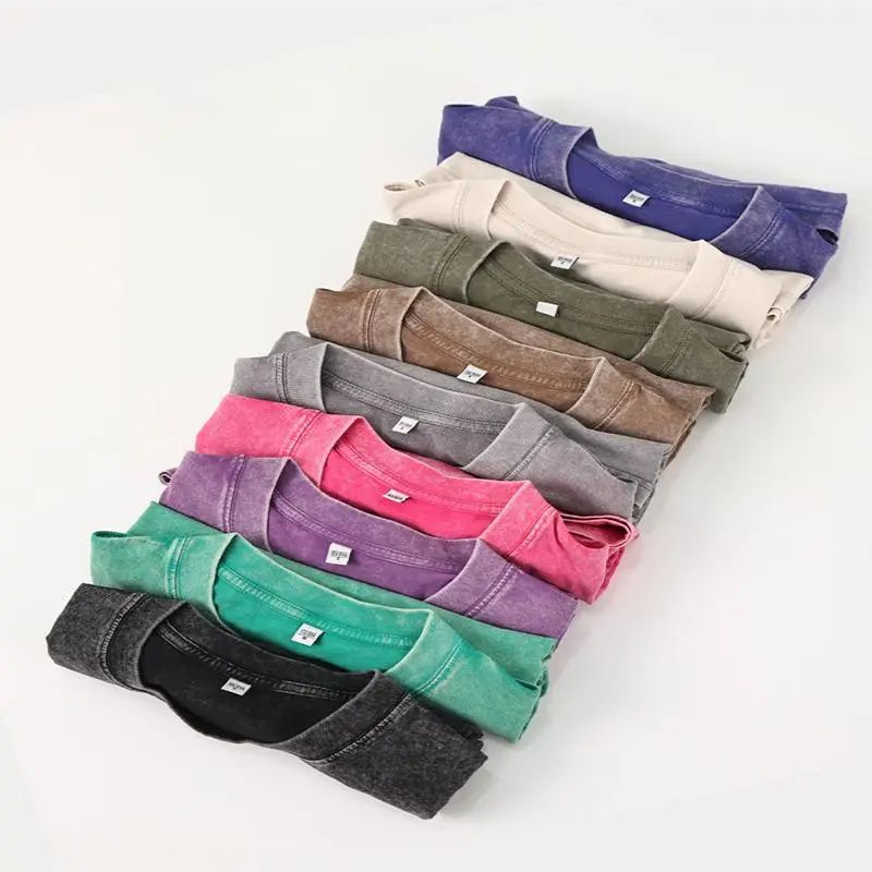 1/4 Pack Oversized Tshirts for Gym Vintage Heavyweight T Shirts Cotton Workout Acid Wash Baggy Tees