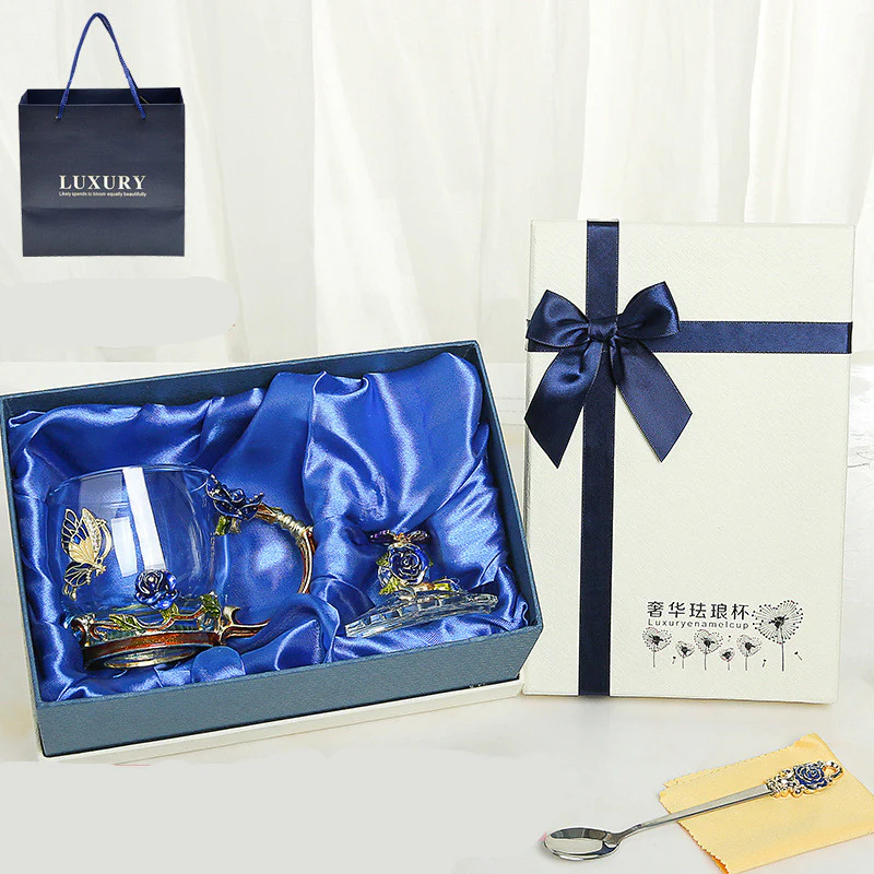 Enamel Flower Tea Cups