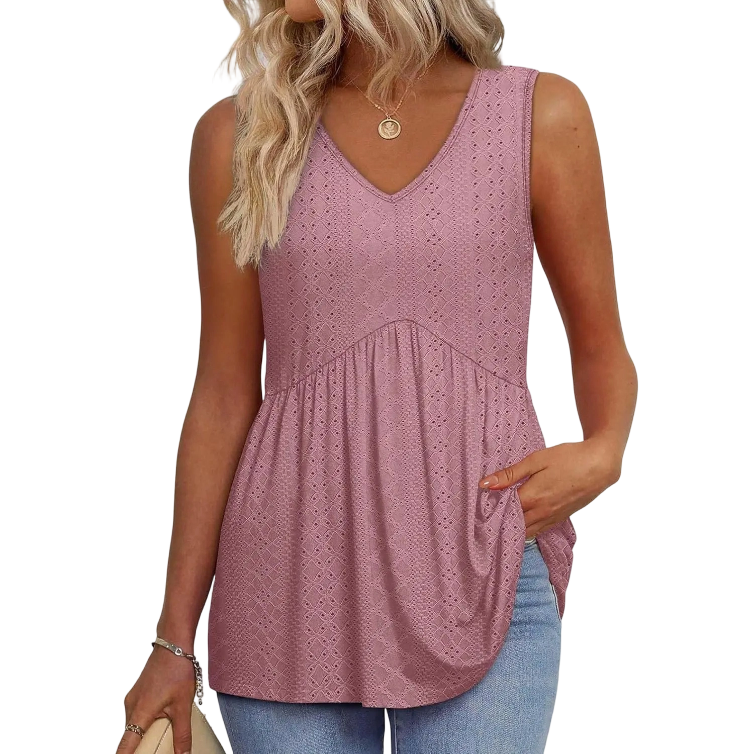 Women's Flowy Babydoll Peplum Tank Top