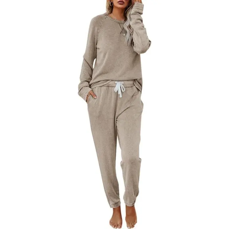Women's  Long Sleeve Pullover & Drawstring Joggers