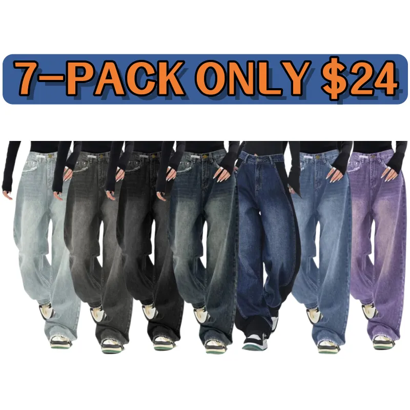 Wide Leg Baggy Jeans for Women