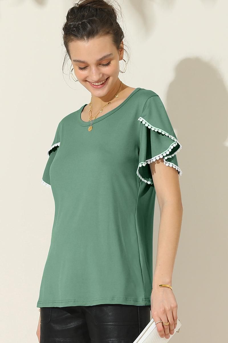 Double Layered Short Sleeve Casual Top
