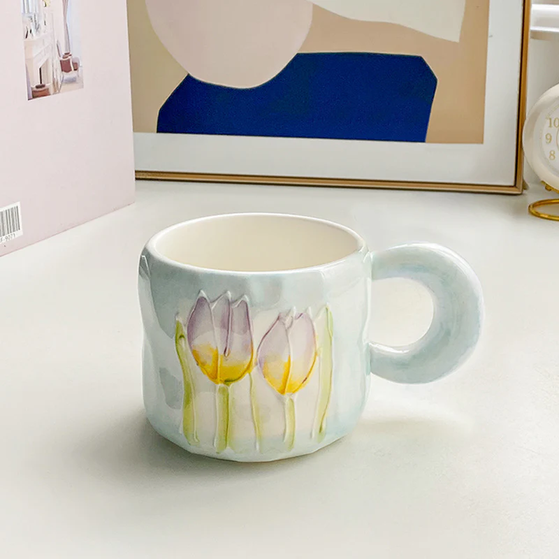 Textured Ceramic Tulip Mug