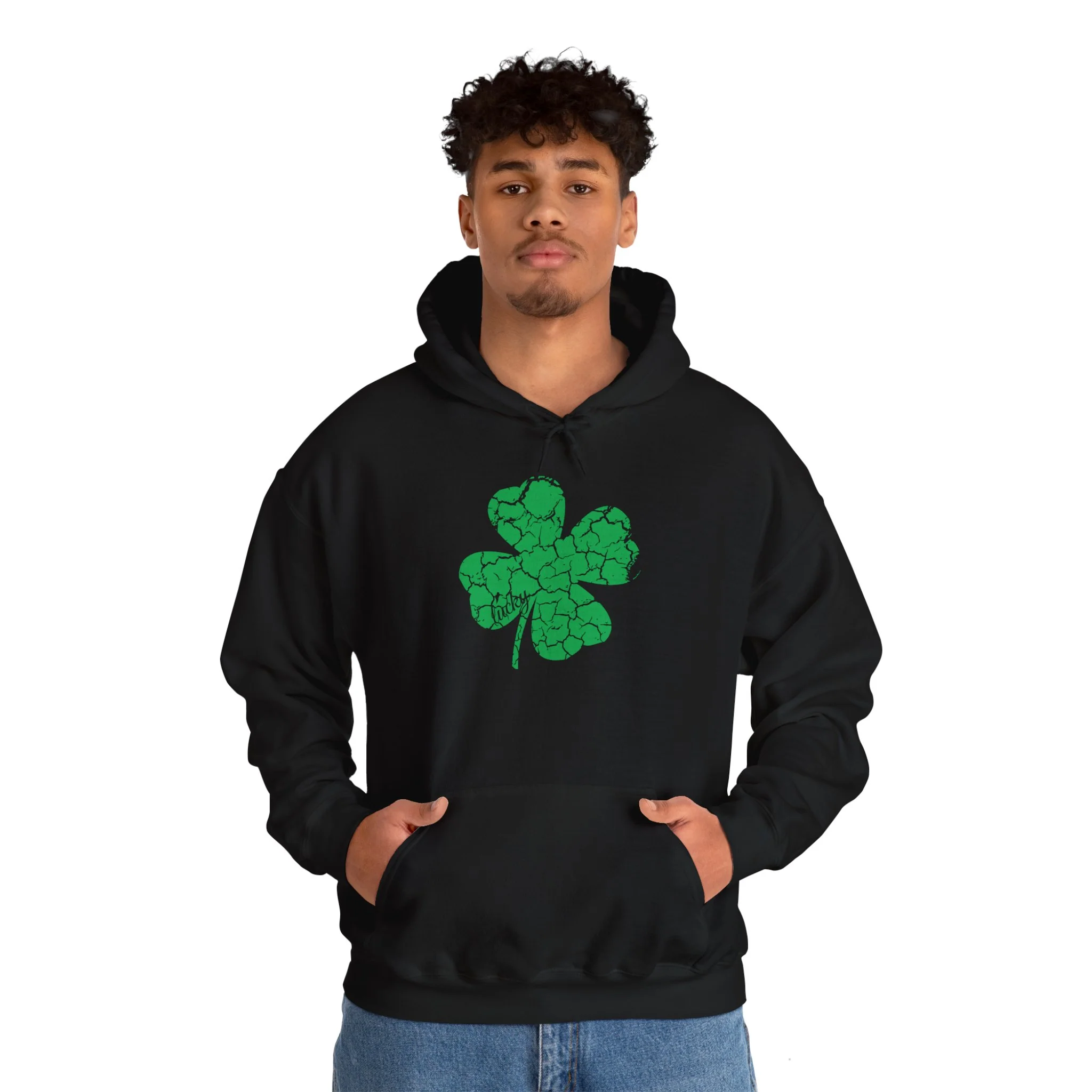 Lucky Distressed Clover Unisex Heavy Blend? Hooded Sweatshirt
