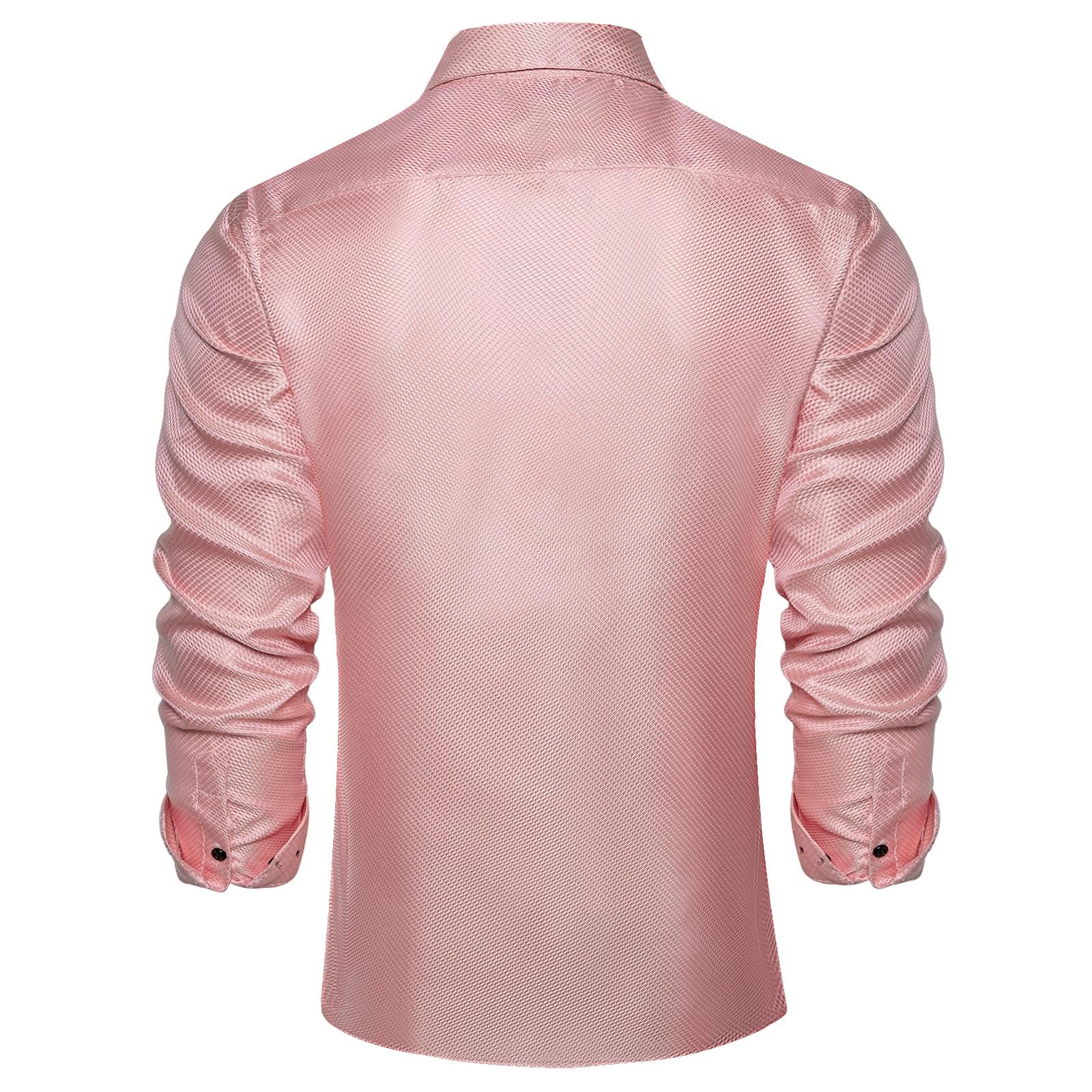 Men's Paisley Dress Shirt Long Sleeve Wrinkle Free Button Down Cowboy Shirts - Blush Pink&paisley