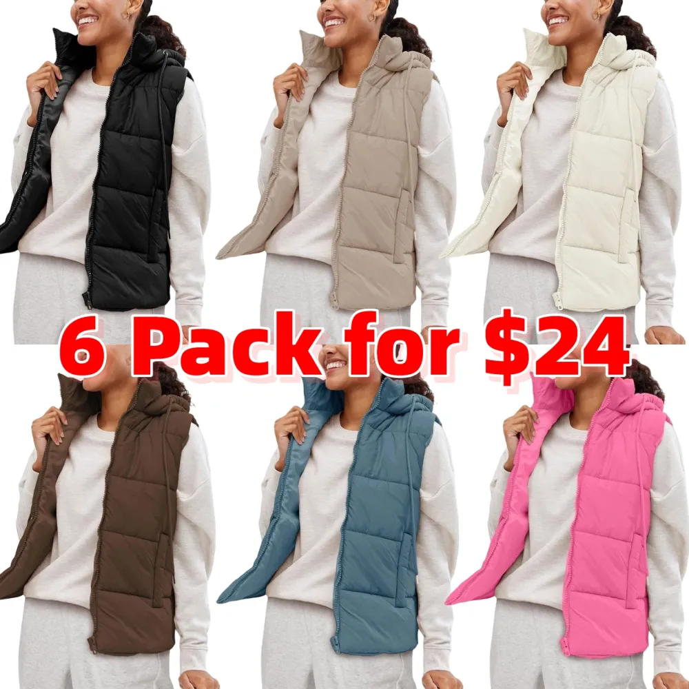 Women's Sleeveless Quilted Winter Warm Hooded