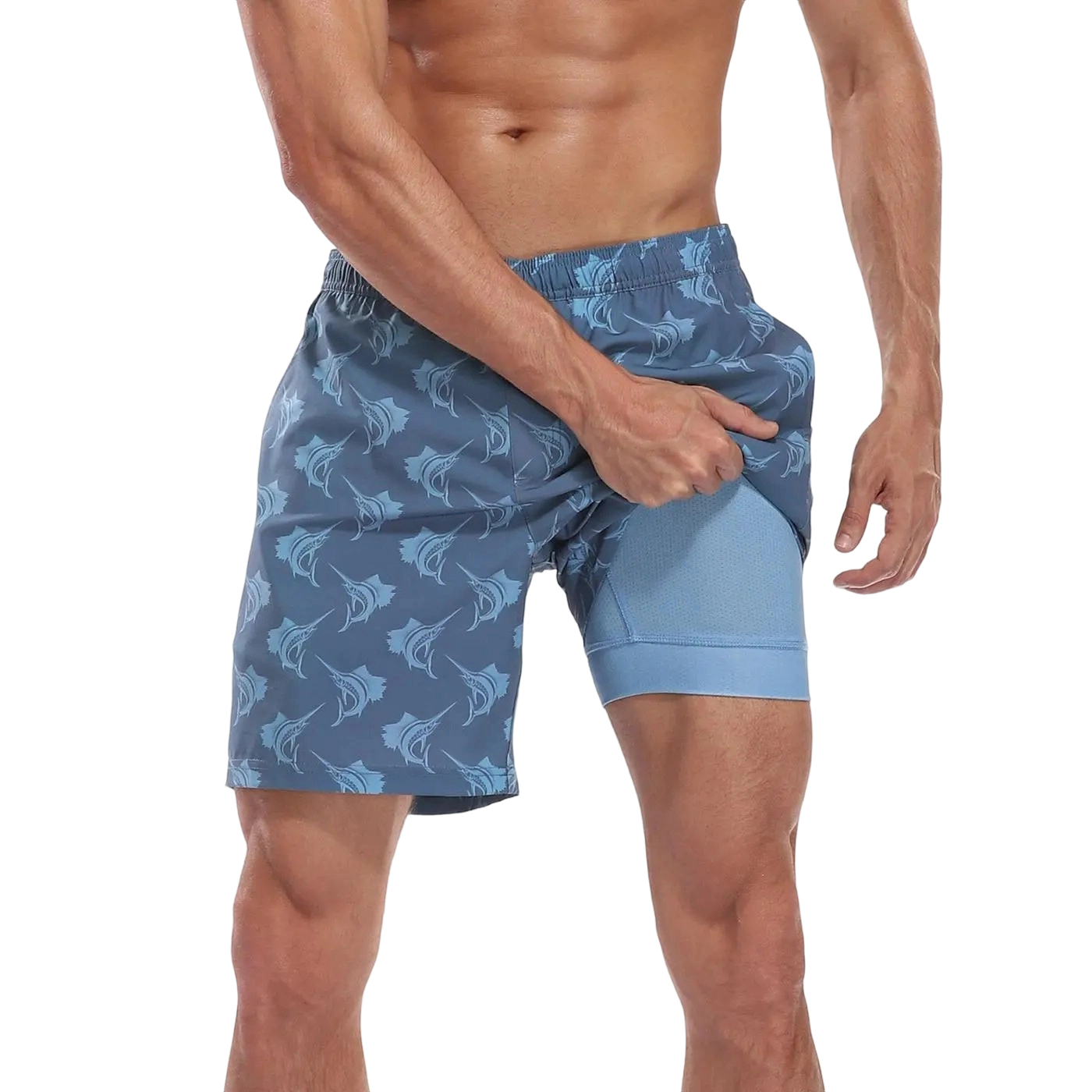Men’s Swim Trunks with Compression Liner – Quick Dry Performance Shorts