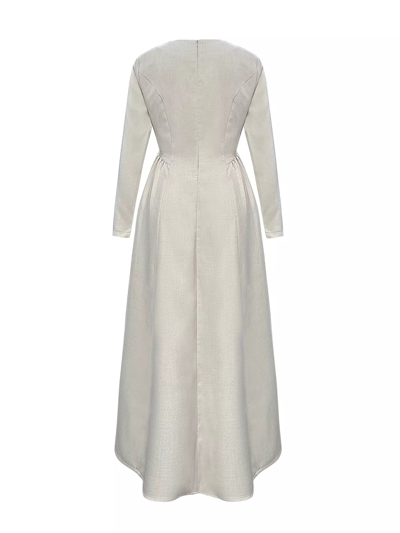 Cutout Front Long Sleeve A-Line Dress