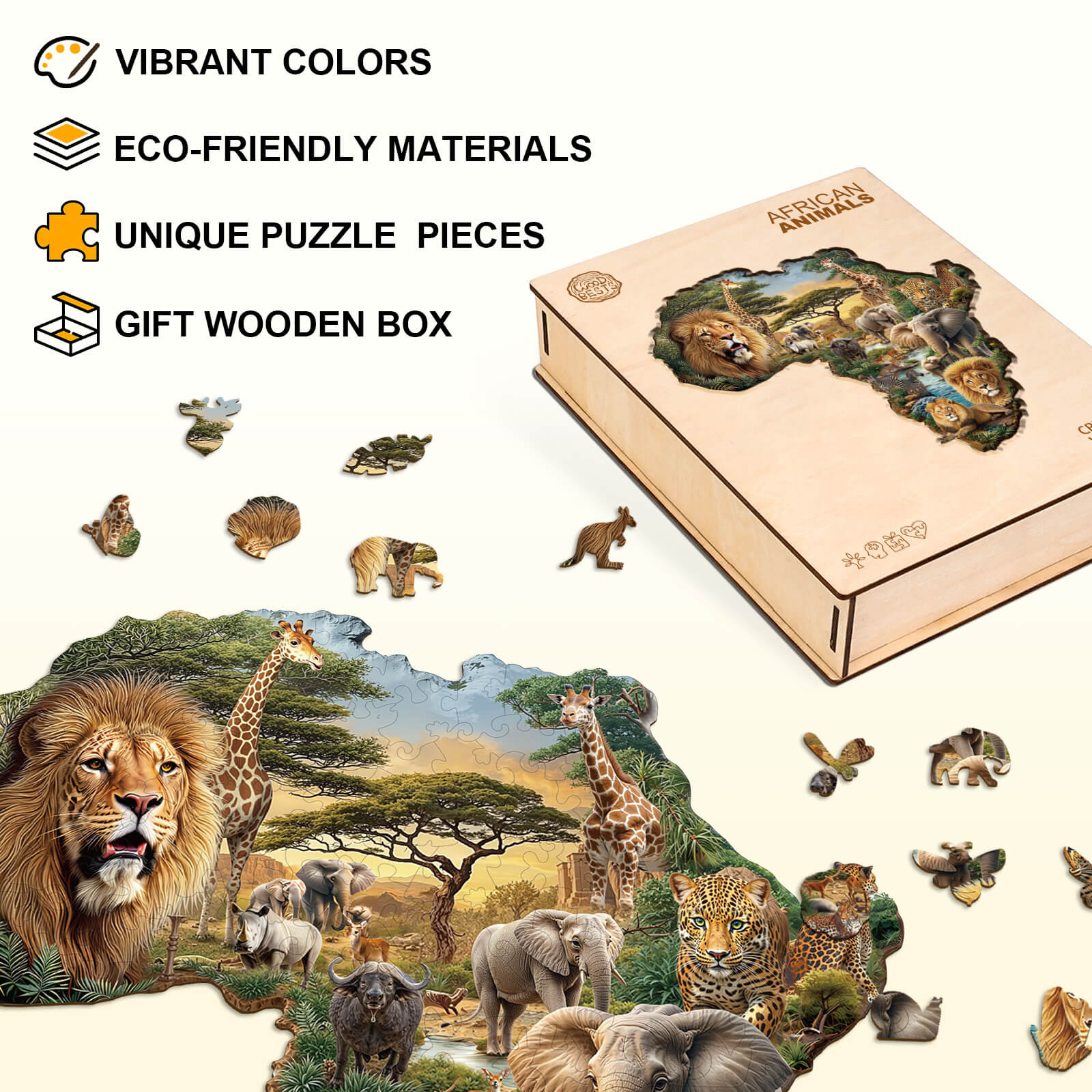 African animals Wooden Jigsaw Puzzle