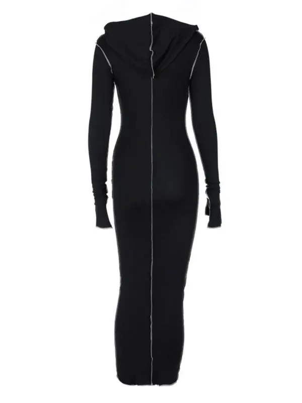 Women's Fall Winter Drop Shoulder Bodycon Hooded Dress