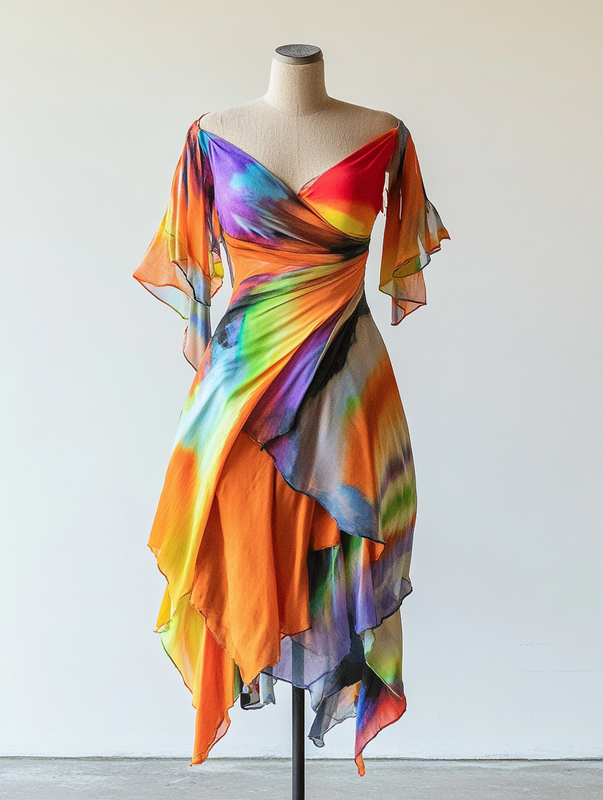 Irregular dress for vacation or daily wear a6af