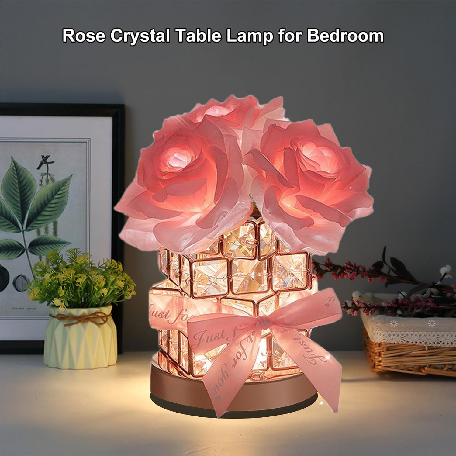 Rose Crystal Table Lamp