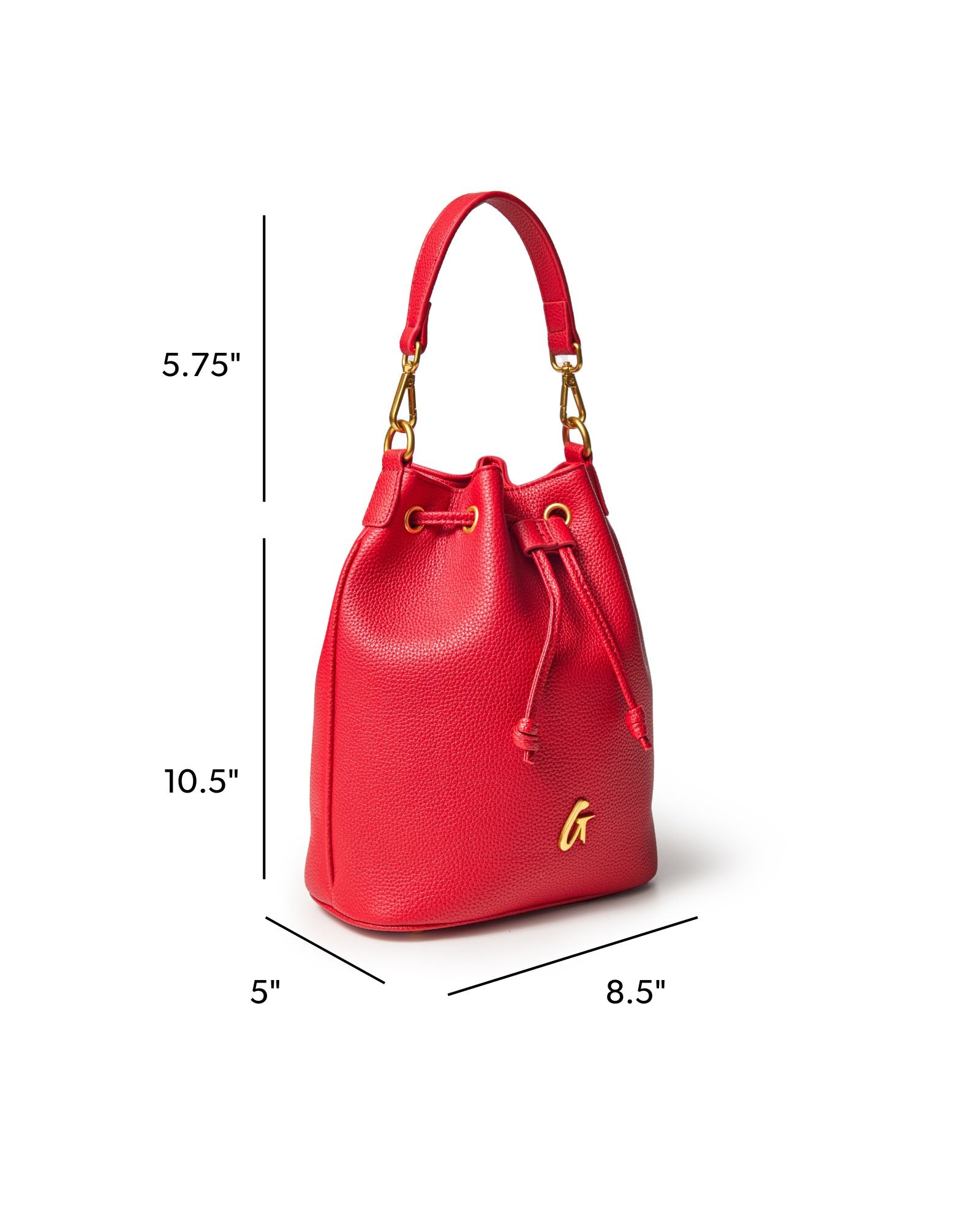 MEDIUM PEBBLE BUCKET BAG - RED