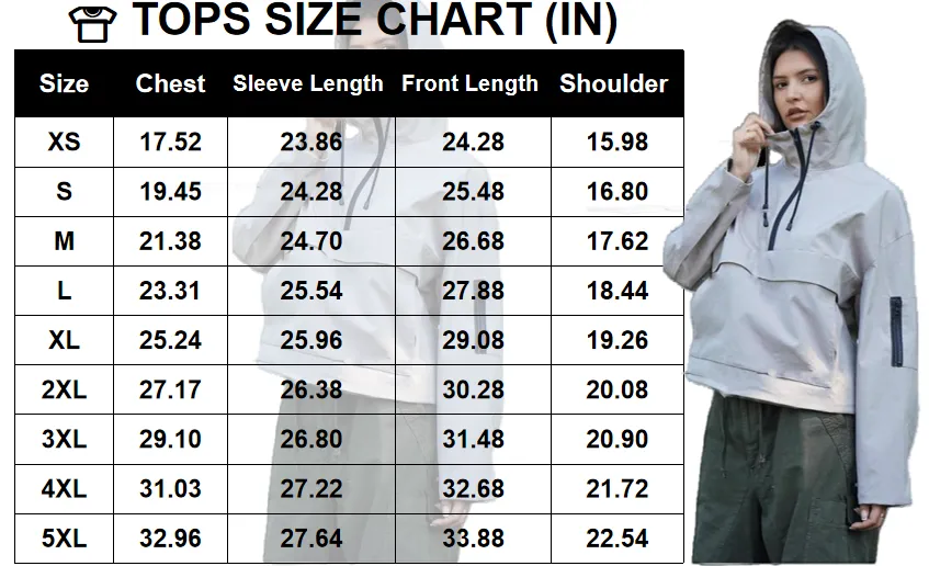 Woman Waterproof Oversized Fall Hoodie Coat Warm Half Zip Rain Jacket