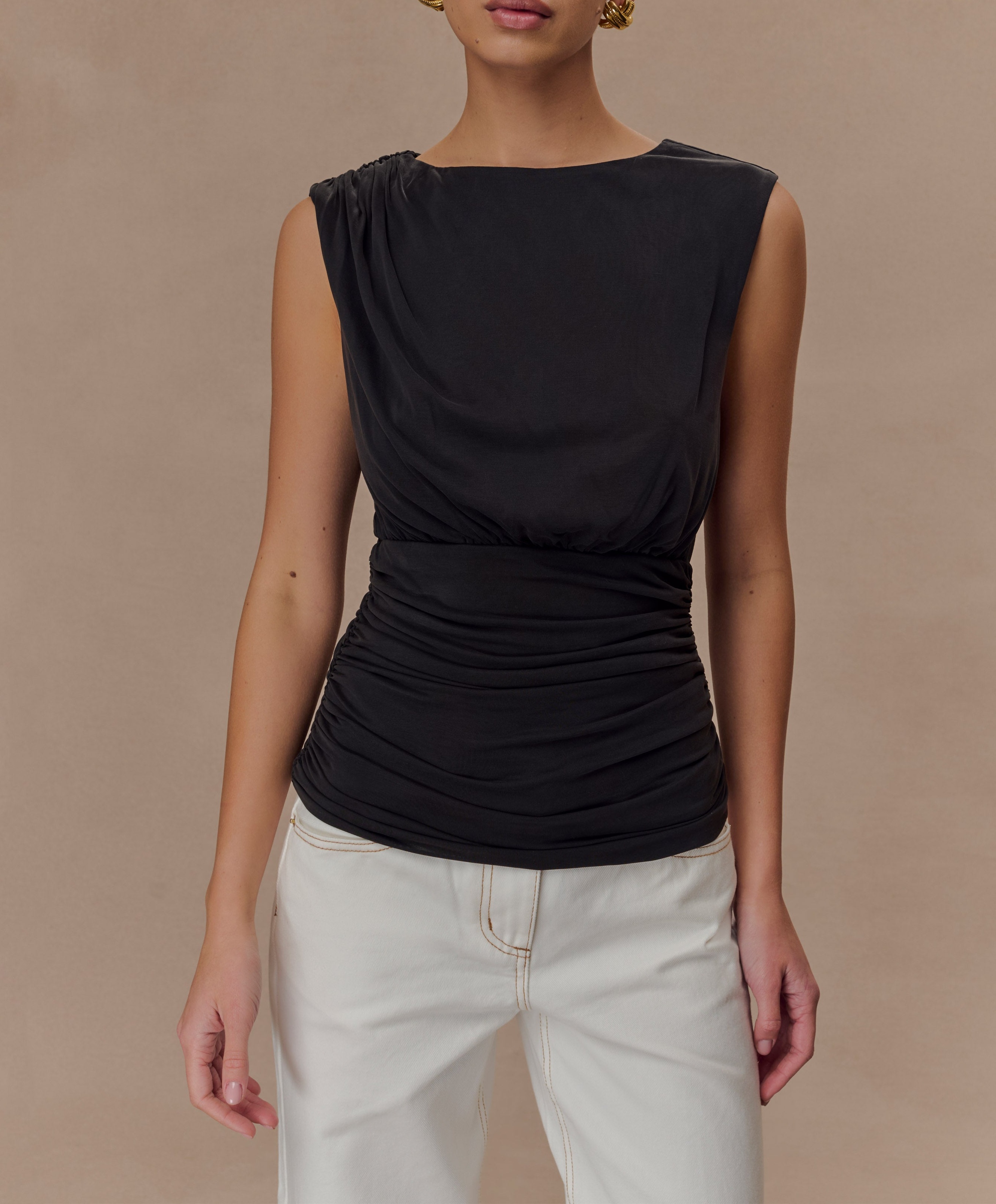 Black Short Sleeve Top