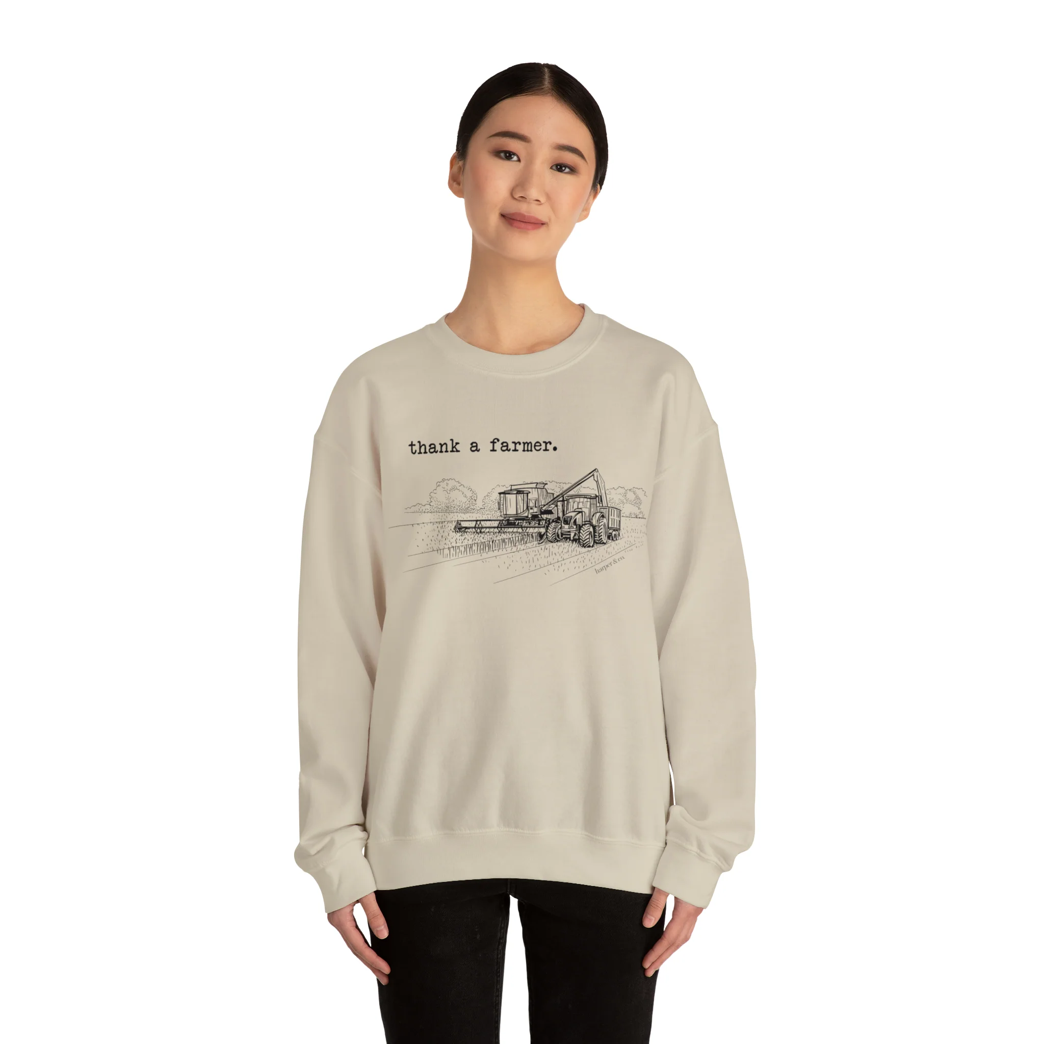 Thank a Farmer Combine Unisex Heavy Blend? Crewneck Sweatshirt
