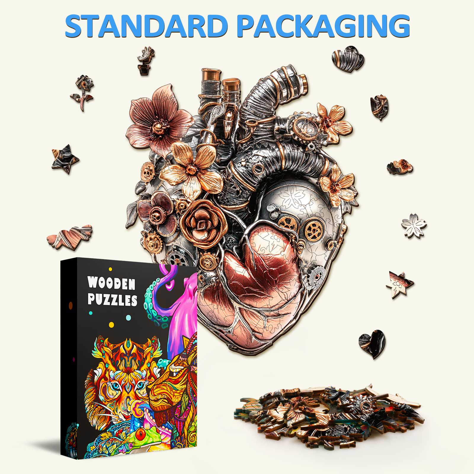 Mechanical Heart Wooden Jigsaw Puzzle